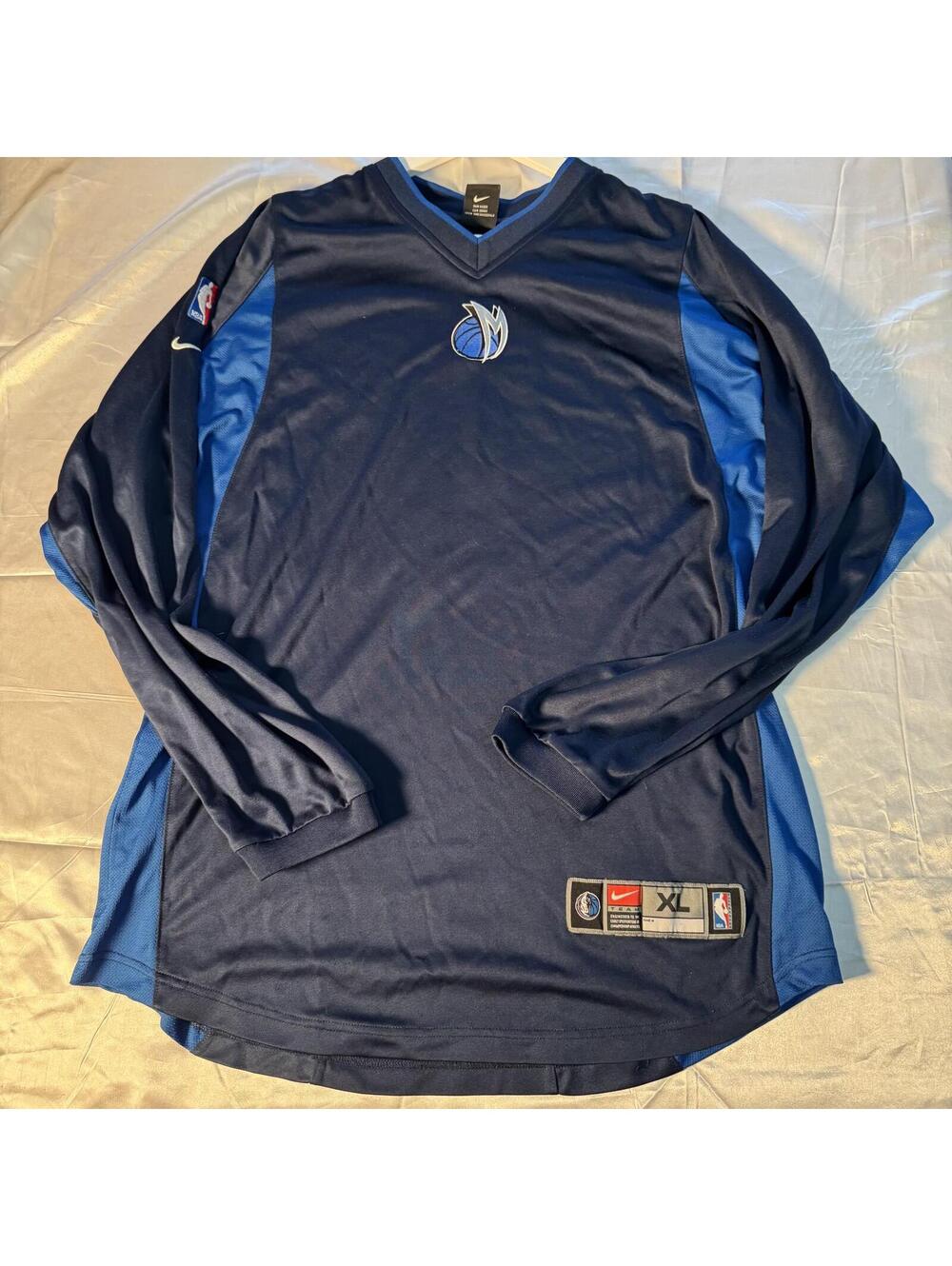 Nike Dallas Mavericks Shooting Shirt XL Y2K Dri-FIT Navy Blue